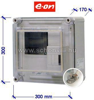 Csatári PVT EON 3030-1Fm egyfázisú fogyasztásmérő szekrény EM ablakkal,zárral 300x300x170mm IP65 1.