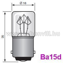 VEZALUX 351635400 30V 5W Ba15d T16x35mm világos jelzőizzó 2000h 373330000 1.