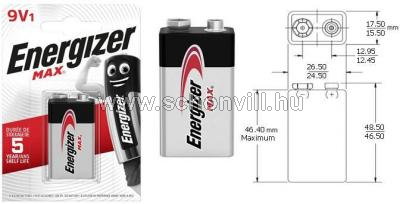 ENERGIZER MAX 6LR61 9V alkáli elem 1db/bliszter 1.