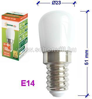 SPECTRUM 52321 opálbúrás jelzőizzó, 230V 2W 140lm E14 WW meleg fehér 3000°K 1.