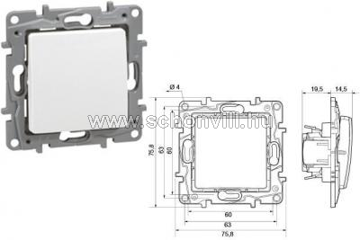 LEGRAND 764517 Niloé kétpólusú kapcsoló betét, 10AX, fehér színű billentyűvel 1.