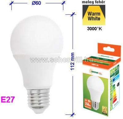 SPECTRUM 13271 LED-es norm. izzó forma, 230V 5W 350lm E27 meleg fehér 17000h Ø60x112mm 1.