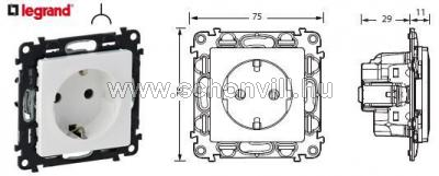 LEGRAND 753121 Valena Life dugalj 2p+f, rugós mechanizmus LIFE/ALLURE, gyermekvédelem nélkül 1.