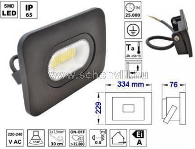 TRACON RSMDL100 SMD fényvető, fekete 220-240V AC, 100W, 4000K, IP65, 7500lm, EEI=A 1.