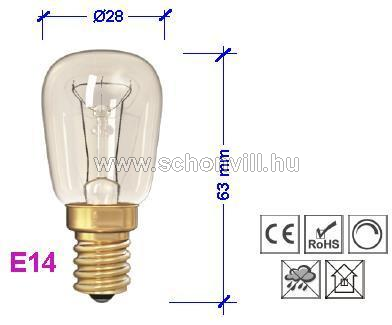 NBB 369110000 110V 15W E14 AHM világos jelzőizzó Ø28x63mm 1000h 1.