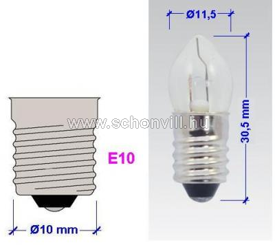 NBB 381115000 KP 4,8V 500mA E10 11,5x30mm 16h világos búrás kripton zsebizzó 1.