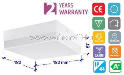 2R FSL DELUX S106 18W OM 4000K felületre szerelhető szögletes mélysugárzó IP44 OM 1350lm 1.