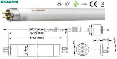 SYLVANIA 0000031 F13W/T5/33-640 4000K fénycső, HKD-val 1.