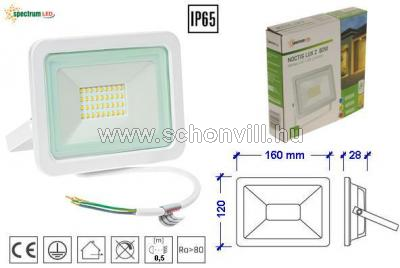 SPECTRUM SLI029043NW NOCTIS LUX 2 SMD LED-es fehér reflektor 230V 30W 4000°K NW IP65 2650lm 17000h 1.