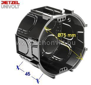 UNIVOLT 020912 ASD 70 szerelvénydoboz/kötődoboz téglafalba, sorolható Ø70x45mm 1.